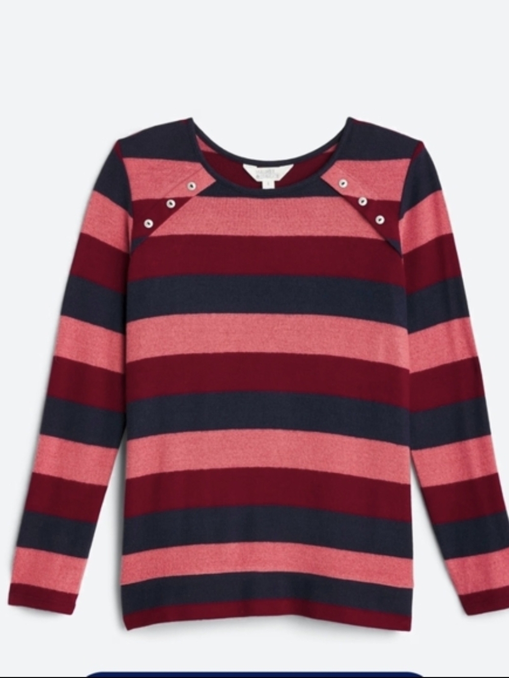 Market & Spruce Glora Button Detail Non-Seam Red Knit Top